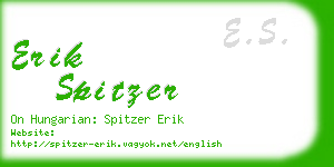 erik spitzer business card